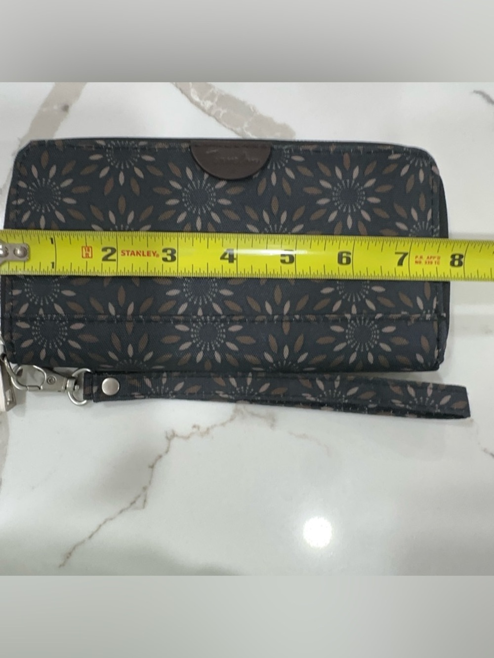 Travelon RFID Blocking Zip Around Wristlet Wallet - Black/Brown Floral - Picture 7 of 11
